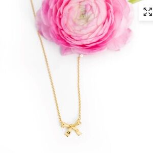 Goldenthread Tiny Bow Stainless Steel Gold Necklace New